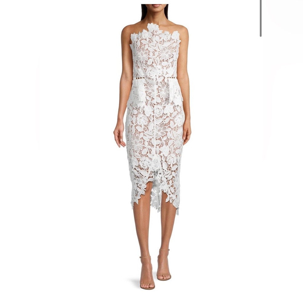 Elliat Optics Floral Lace Peplum Dress $238 NWT